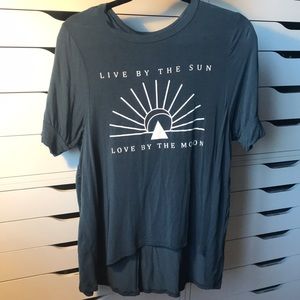 Teal target shirt with aspirational message